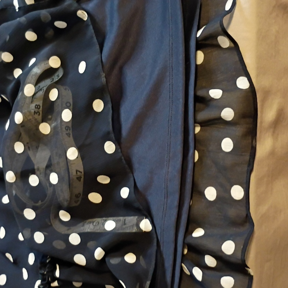 dressbarn Flapper Style Waist Navy Polka Dot Midi Dress - Picture 6 of 12